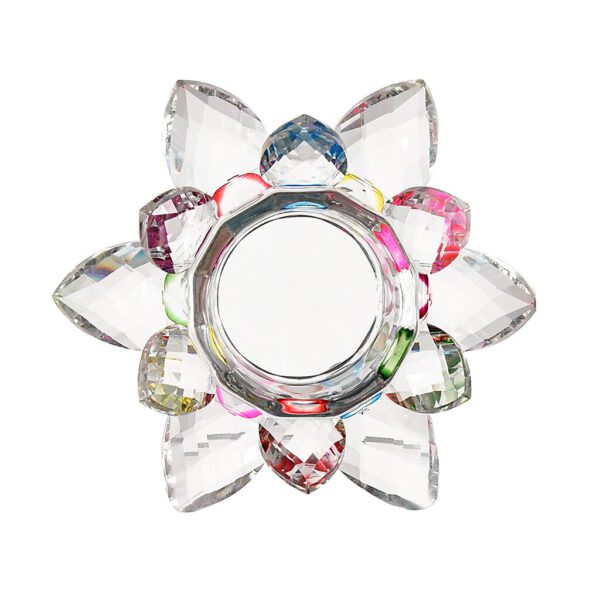 Ceative Colorful Crystal Glass Flower Candle Light Holder Candlestick Home Decor Gift Party Home Decorative