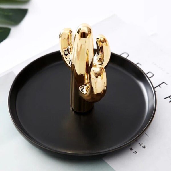 Gold-plated jewelry plate home decoration plate ring jewelry storage plate Small Items Jewelry Display Tray Mirror Metal Storage