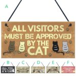 Cat Tags Rectangular Wooden Pet Tag Cat Accessories Lovely Friendship Animal Sign Plaques Rustic Wall Decor Home Decor Drop Ship