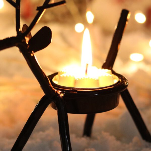 1pc Christmas Simple Cute Elk Candlestick Candle Holder Creative DIY Wrought Iron Gift Home Decoration Wedding Accessories hot