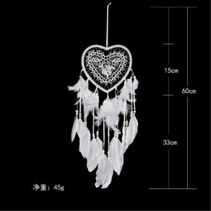 Handmade Dream Catchers Hanging White Lace Flower Dreamcatcher Wind Chimes Indiana Feather Pendant Creative Room Decor Drop Ship