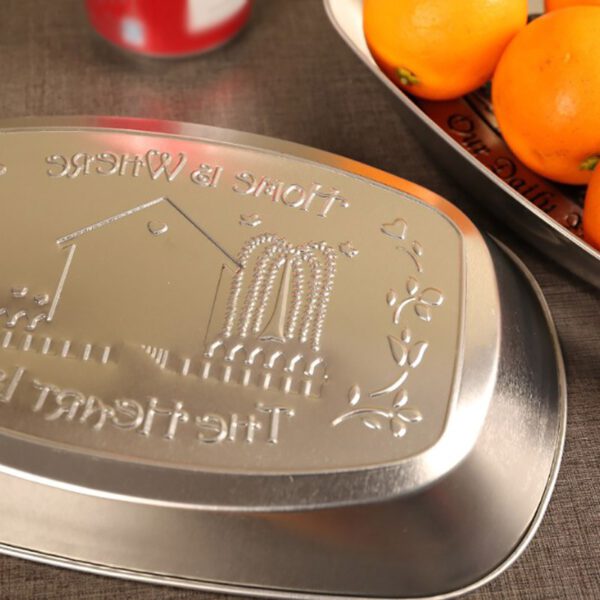 European-style Retro Tin Storage Plate Dried Fruit Plate Candy Plate Snack Plate Home Kitchen Living Room Storage Display Tray