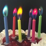 12pcs Creative Happy Birthday Candle Party Festival Colorful Flames Environmental Edible Wax Cake Decor Colorful Flame Candle