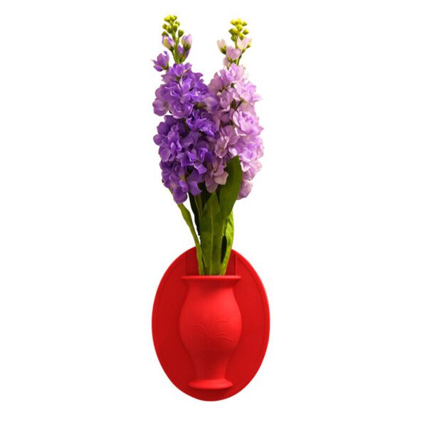 Vases Wall Hanging Floret Bottle Silicone Vase Container Magic Sticker On Glass Plant Flower Pots Silicone Sticky Container