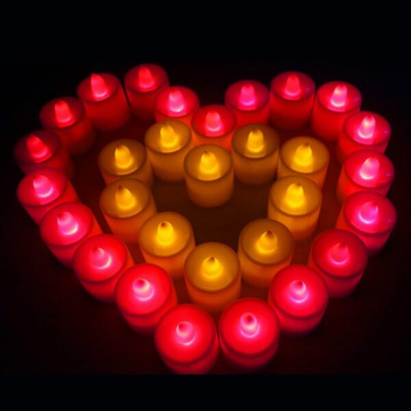 LED Candle Multicolor Lamp Simulation Color Flame Light Romantic Creative Decoration for Home Wedding Party Christmas