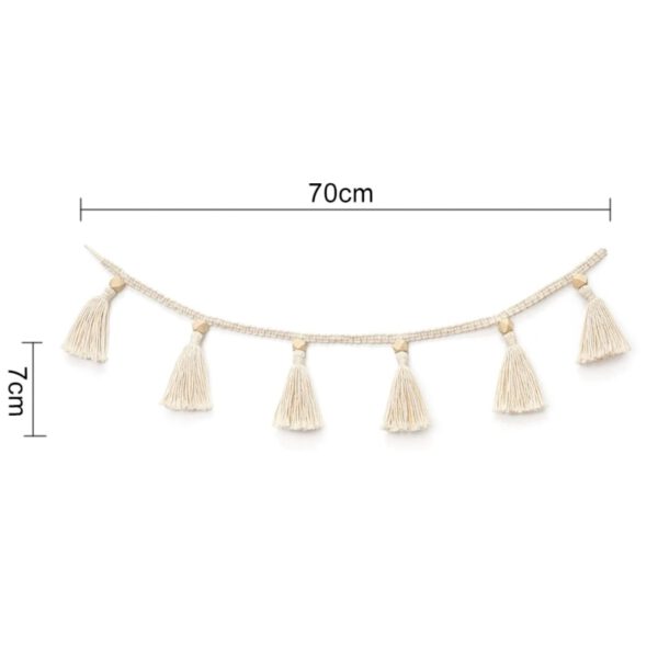 Handmade Woven Wall Hanging Home Decor Macrame Wooden Boho Baby Teether Cotton Cord Wood Teething Toy Shower Gift