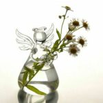 Angel Shape Vase Clear Flower Plant Stand Hydroponic Container Ornament Micro Landscape Home Office Wedding Decor