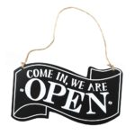 Modern Hanging Board Lightweight Wooden Double-sided Reversible With Rope Open Closed Sign Durable Shop Plaque Door Home
