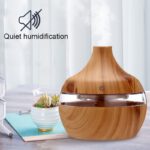 Electric Humidifier Essential Aroma Oil Diffuser Ultrasonic Wood Grain Air Humidifier USB Mini Mist Maker for Home Office 300ML