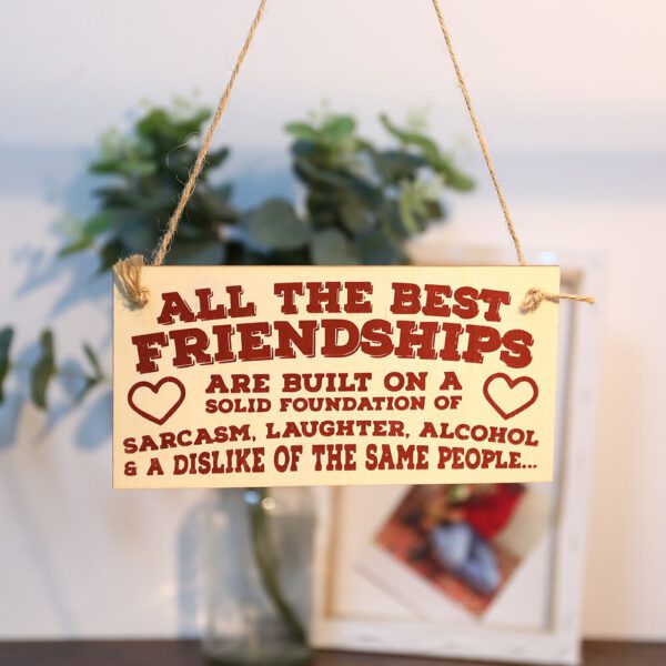 Sign Board Best Friend Friendship Gift Chic Spending Heart Thank You Decoration