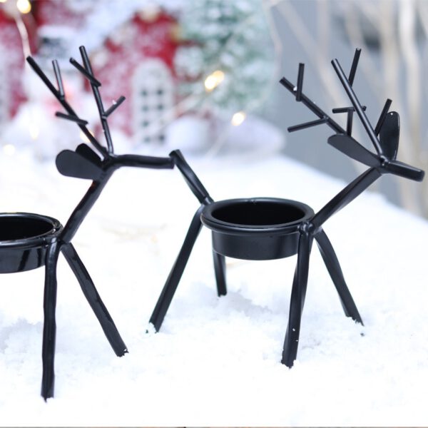 1pc Christmas Simple Cute Elk Candlestick Candle Holder Creative DIY Wrought Iron Gift Home Decoration Wedding Accessories hot