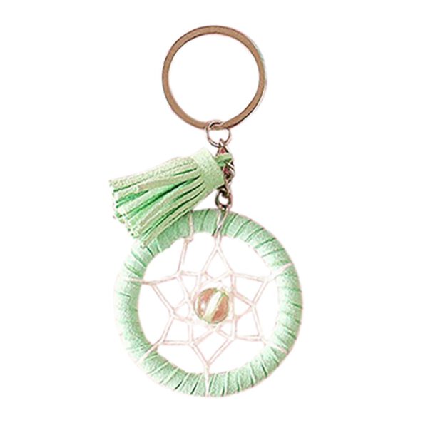 Handmade Craft Dream Net Catcher Keychain Feather Tassel Jewelry Keyholder Dreamnet Pendant Car Wall Hanging Decoration