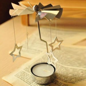 2020 Hot Spinning Rotary Metal Carousel Tea Light Candle Holder Stand Light Xmas Gift Wedding Home decorartion Dropshipping