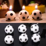 6Pcs/Set Cute Soccer Ball Football Candles For Birthday Party Kid Supplies Decor Wedding Garden Decoration Party Cake