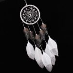 White-Dream-Catcher-Wall-Car-Hanging-Decoration-Silver-Feather-Core-Bead-Wind-Chimes-Hanging-Decorations-Handmade-Dreamcatcher