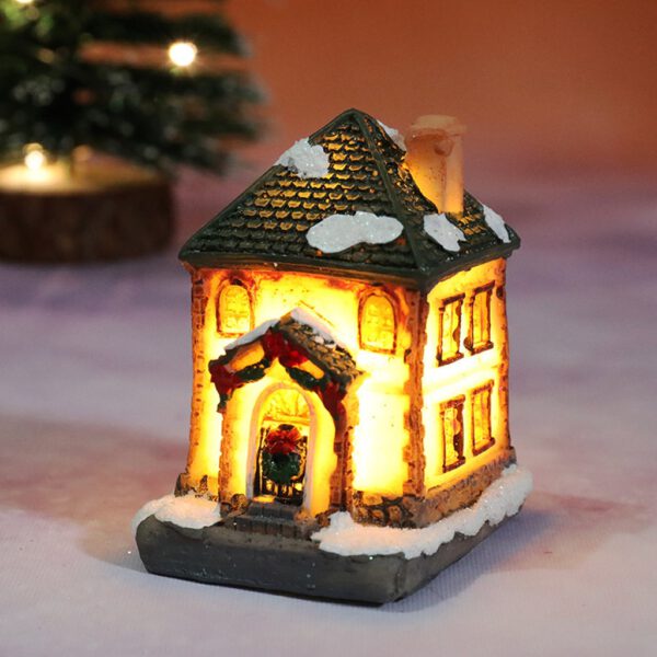 35# Christmas Resin Miniature House Furniture LED House Decorate Creative Gifts christmas Home decoration рождество navidad