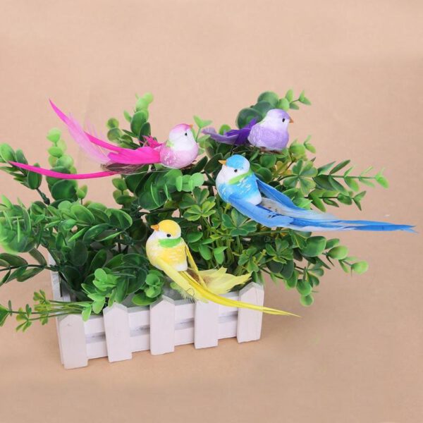 4pcs Simulation Bird Artificial 3D Foam Feather Bird DIY Party Crafts Imitation Bird Ornament Props Home Garden Wedding Decor