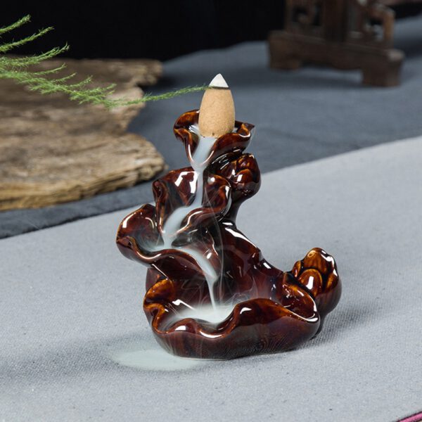 sell well Retro Handmade Porcelain Ceramic Backflow Incense Burner Buddhist Decoration Home Aromatherapy #20