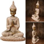 Indian-Resin-Seated-Buddha-Miniature-Meditation-Statue-Figurine-Craft-Home-Decor