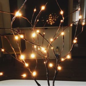 Home Decorations 20 Bulbs LED Willow Branch Lights Lamp Natural Tall Vase Filler New Year Tree Decorations