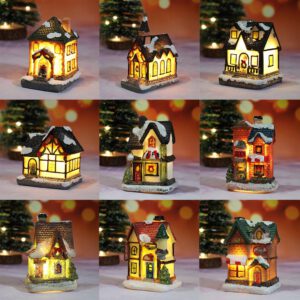 35# Christmas Resin Miniature House Furniture LED House Decorate Creative Gifts christmas Home decoration рождество navidad