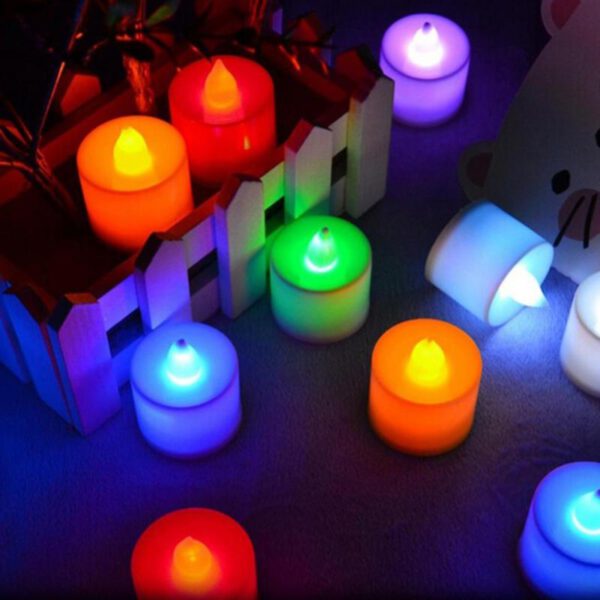 Color : Red Flameless Candles Electronic Candles Realistic 1pc Creative LED Candle Light Multicolor Lamp Simulation Color Flame Light Home Wedding Birthday Party Festival Decoration Bright 