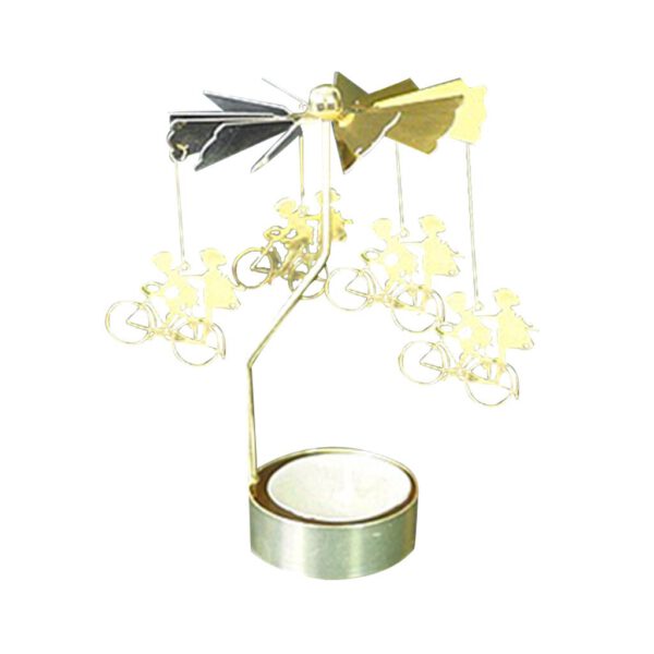 Hot Spinning Rotary Metal Carousel Tea Light Candle Holder Stand Light Gift Candlesticks for Home Decor Parties Centerpieces