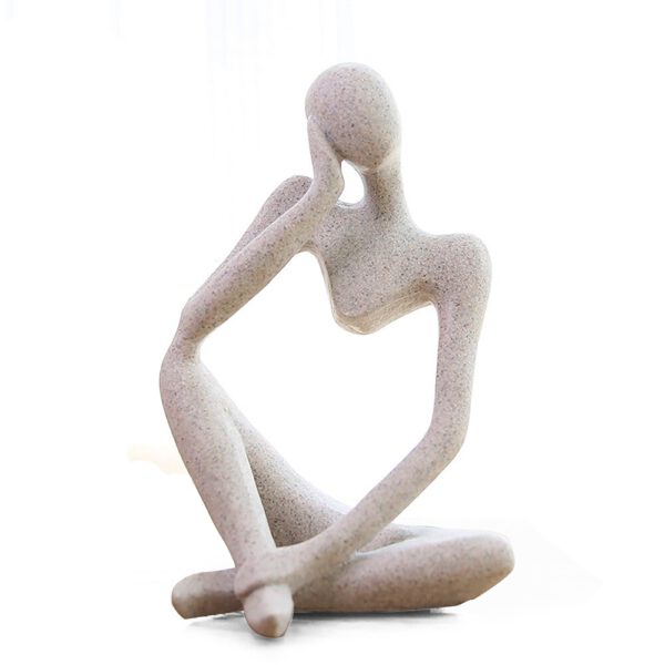 Forgetive Resin Statues Creative Abstract Thinker People Sculptures Miniature Figurines Craft Office Home Decoration