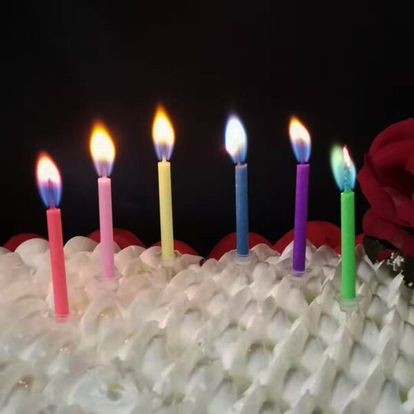 Birthday Party Supplies 6Pcs/pack Wedding Cake Candles Safe Flames Dessert Decoration Colorful Flame Multicolor Candle
