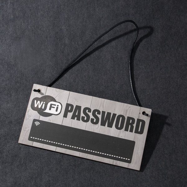 1Pcs Wooden WiFi Password Sign Chalkboard Hanging Plaques Coffee Bar Restaurant Accessories Home Party Decoration Sign