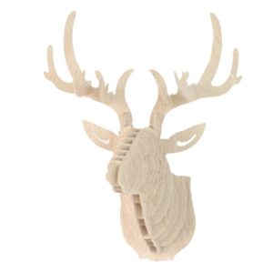 3D Wooden DIY Animal Deer Head Art Model Home Office Wall Hanging Decoration Storage Holders Racks Gift showpiece Decor