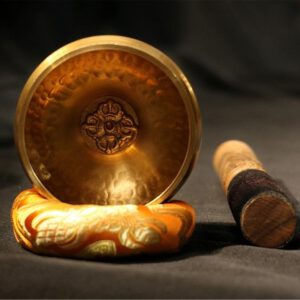 Gandhanra Handmade 3.2" Tibetan Singing Bowl Set With Cross Vajra Symbol,For Sound Healing,Meditation,Relaxation,Chakra Balance