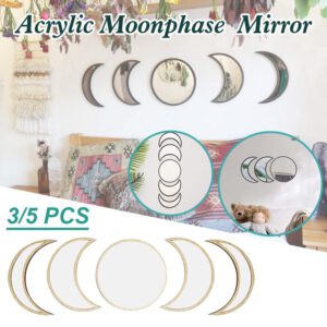 3PCS/5PCS Decorative Mirrors for Wall Decor Mirrors Living Room Decorative Mirror Moon Mirror