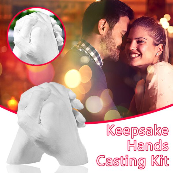 Keepsake Hands Casting Kit Large | DIY Plaster Statue Molding Kit Hand Holding souvenir Valentine Birthday Gift Anniversary