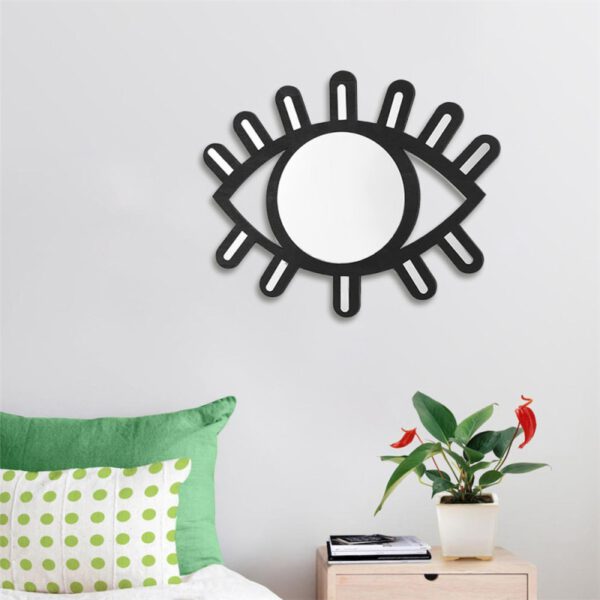 3D Eyes Wall Mirror Nordic Style Wooden Eye Shape Wall Decoration Mirror Explosion Room Decoration Bohemian Style Home Design