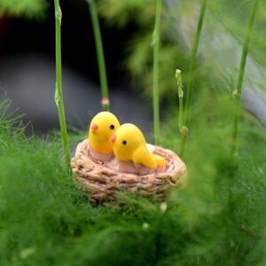 Lovely Bird Nest Figurines Mini Oriole Resin Crafts Fairy Garden Miniatures Cartoon Animal DIY Landscape Ornament Home Decor