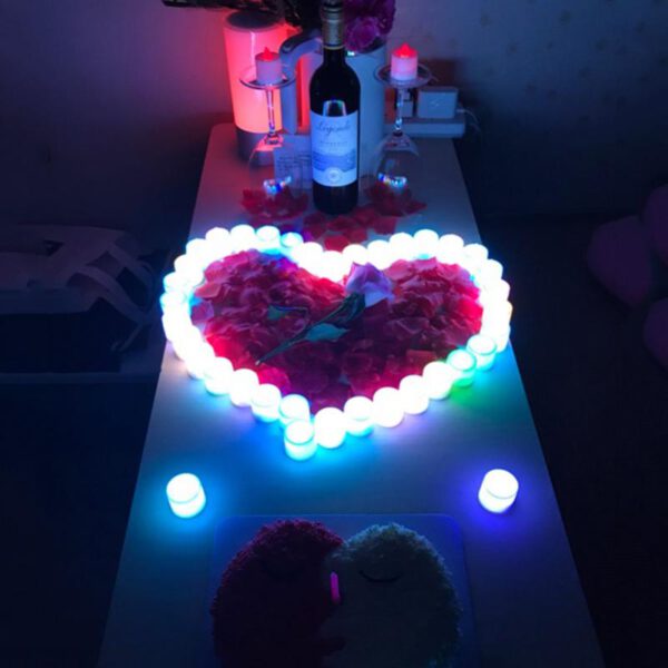 Creative LED Candle Lighting Lamp Battery Operated Tea Lights Flameless Decoration Craft For Wedding Propose Party Festival