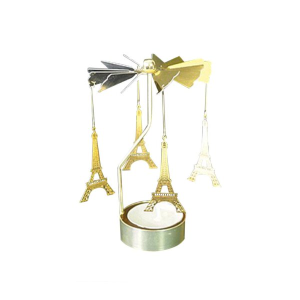 Hot Spinning Rotary Metal Carousel Tea Light Candle Holder Stand Light Gift Candlesticks for Home Decor Parties Centerpieces