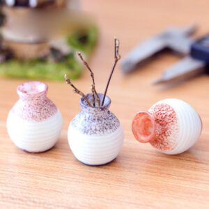 Resin Miniature Small Mouth Vase Diy Craft Accessory Home Garden Decoration Accessories Home Decoration Fine-cut Vase Ornament