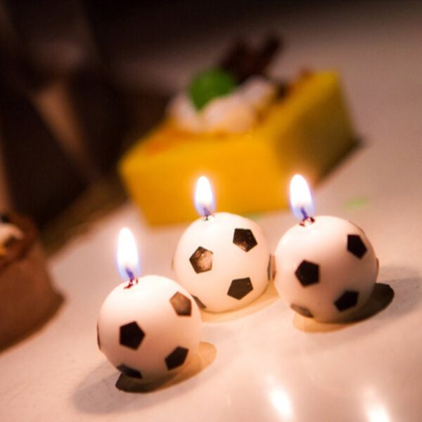 6Pcs/Set Cute Soccer Ball Football Candles For Birthday Party Kid Supplies Decor Wedding Garden Decoration Party Cake
