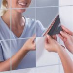 9PCS/Set Square Mirror Tile Self Adhesive squre Wall Sticker Home Bathroom Decor Stick waterproof mirror wall stickers