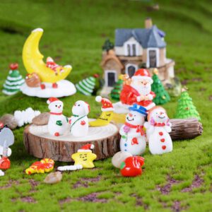 Fairy Garden Micro Landscape Santa Claus Snowman Christmas Tree Ornaments Mini Statue Figurines Crafts Xmas Winter Decoration
