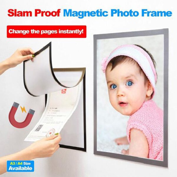 Magnetic Self-adhesive Rubber Poster Frames Sticker Gold Black Silver Wall Decor Picture Photo Certificates Magnetic Photo Frame