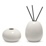 Home-Table-Decoration-Aromatherapy-Small–White-Ceramic-Vases-Set-Of-2-With-Modern-Design-Simply-Style